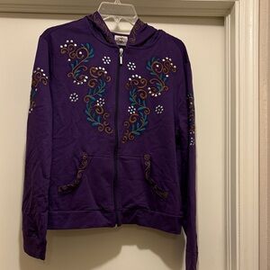 Embroidered Purple Women's Jacket